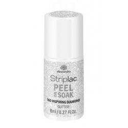 alessandro Striplac Peel or Soak Vegan Inspiring Diamond LED Nail Polish in Silver 8ml