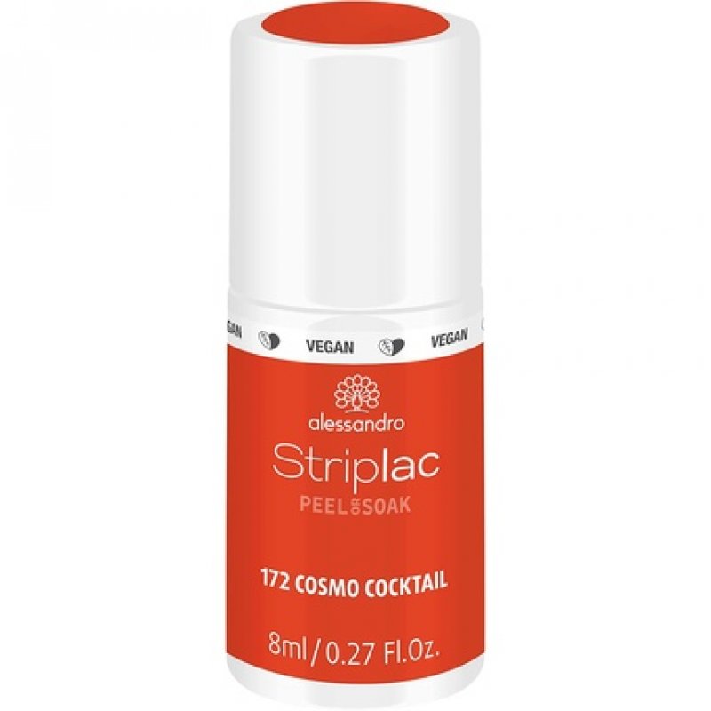 alessandro Striplac Peel or Soak Cosmo Cocktail LED Nail Polish in Fiery Red 8ml