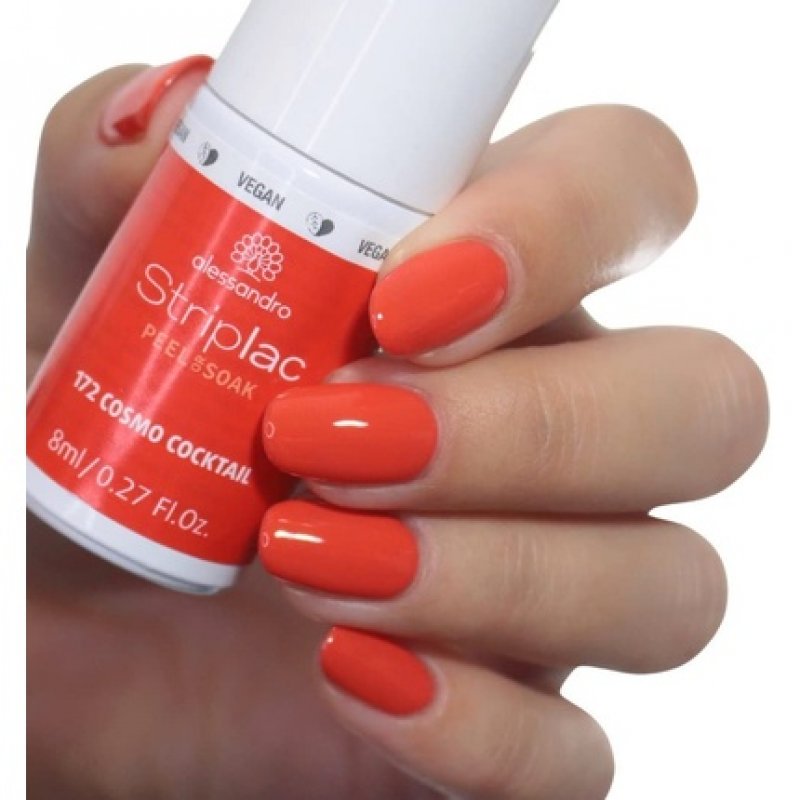 alessandro Striplac Peel or Soak Cosmo Cocktail LED Nail Polish in Fiery Red 8ml