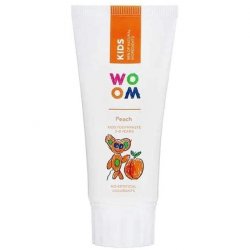 WOOM Kids Peach Toothpaste 50ml Helps Prevent Cavities and Strengthen Baby Teeth Enamel