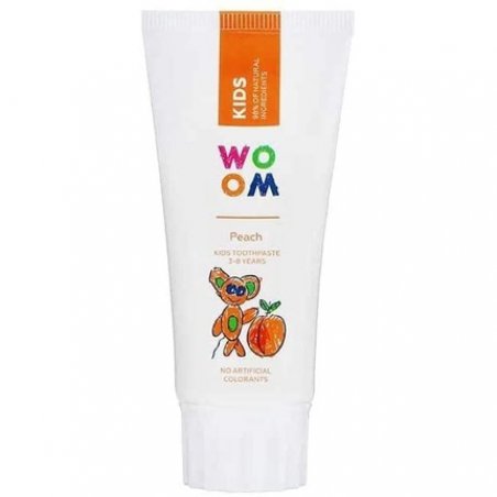 WOOM Kids Peach Toothpaste 50ml Helps Prevent Cavities and Strengthen Baby Teeth Enamel