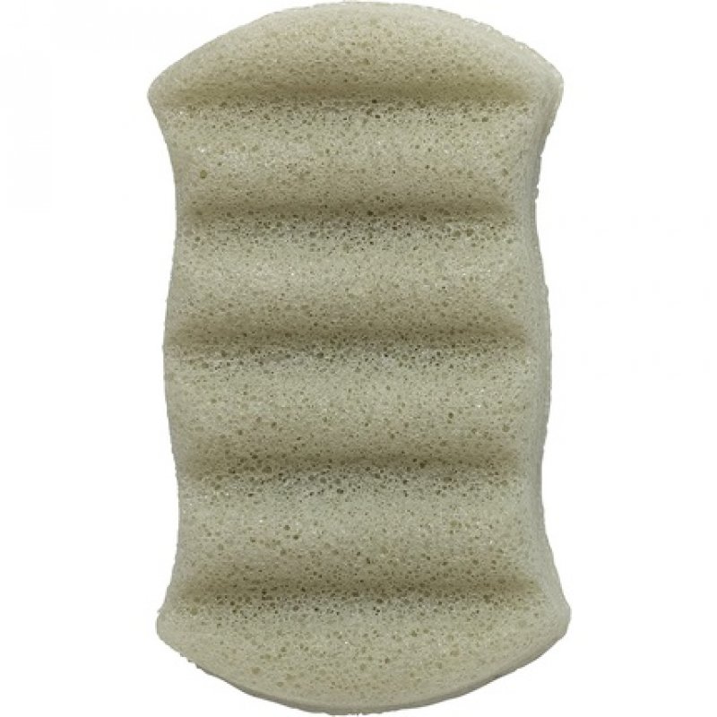 The Konjac Sponge Co 6 Wave Body Bath Sponge with Green Clay for Irritated, Sensitive and Combination Skin Types
