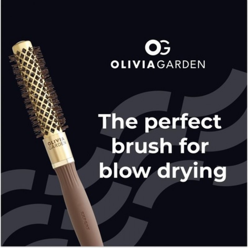 Olivia Garden Expert Blowout Shine Gold & Brown Hairbrush 20 Gold 20mm