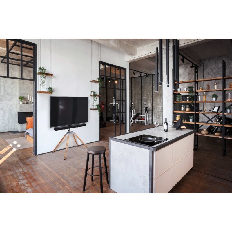 Universal-TV-Ständer Quadpod (silber/schwarz)