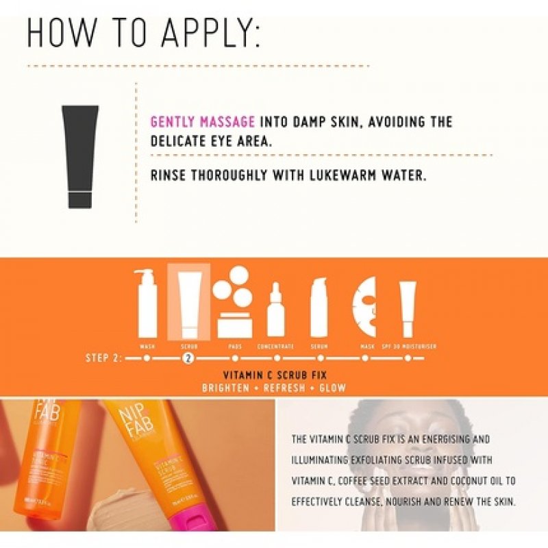 Nip Fab Vitamin C Fix Scrub for Face with Coconut Oil and Coffee Seed 75ml