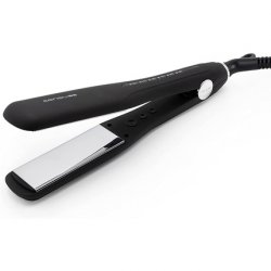 Corioliss Professional Titanium Wide Flat Iron Hair Straightener with Adjustable Temperature Black Soft Touch