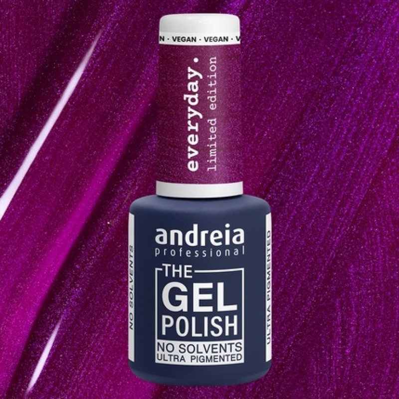 Andreia Professional The Gel Polish Limited Collection Color ED5 Metallic Cherry with a Pink Layer