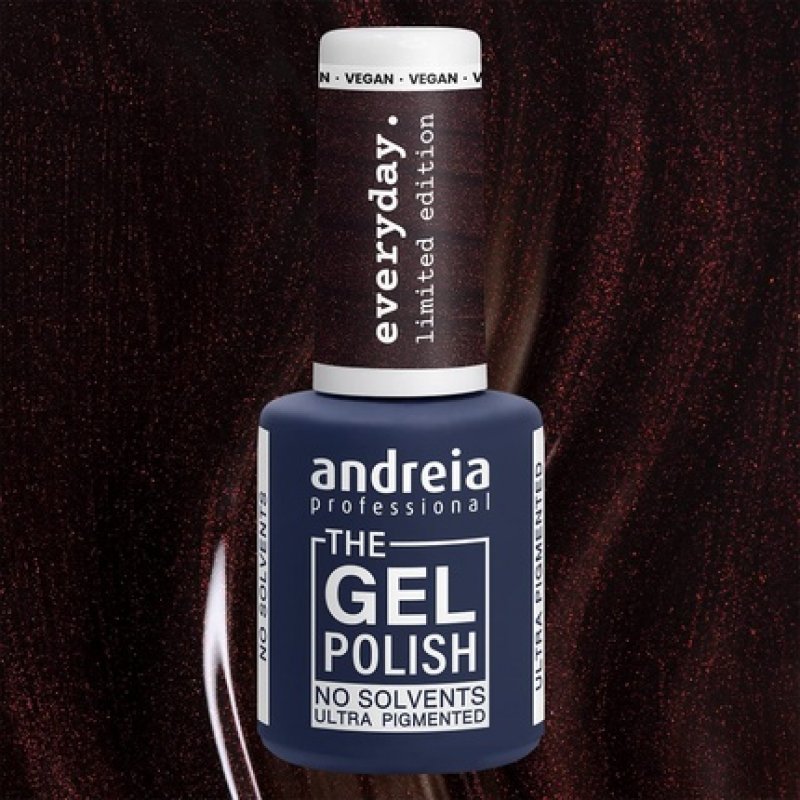 Andreia Professional The Gel Polish Solvent Free Gel Limited Collection Color ED6 Metallic Brown with Coppery Shift