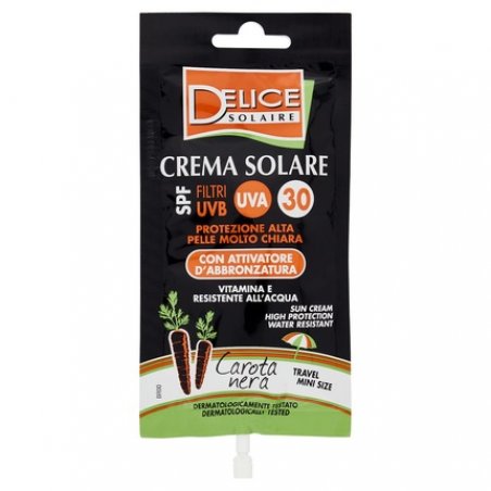 DELICE SOLAIRE High Protection Sunscreen SPF30 with Tan Activator for Black Carrots 50ml - Mini Size Bag