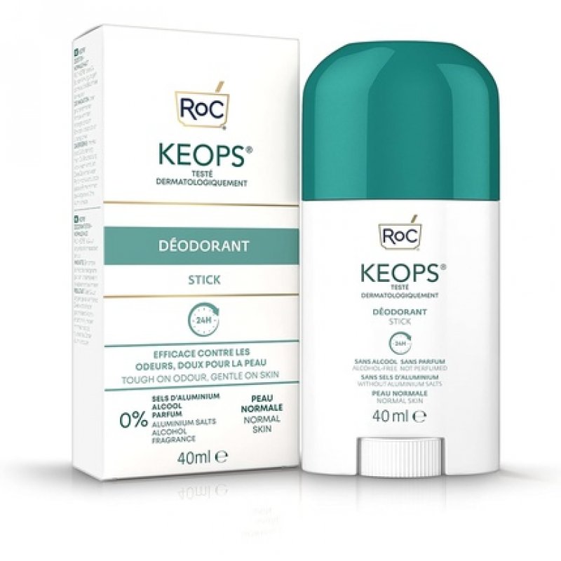 Roc Keops Deodorant Stick 24 Hour Protection Alcohol and Perfume Free 40ml