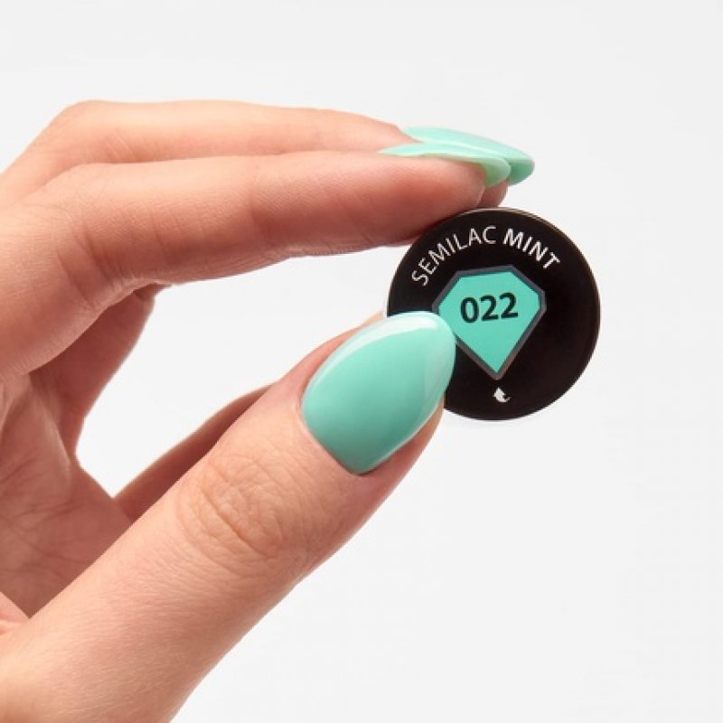 Semilac UV Nail Polish Green 022 Mint 7ml - Colorful and Long-Lasting Nail Polish for Intense Colorful Nails