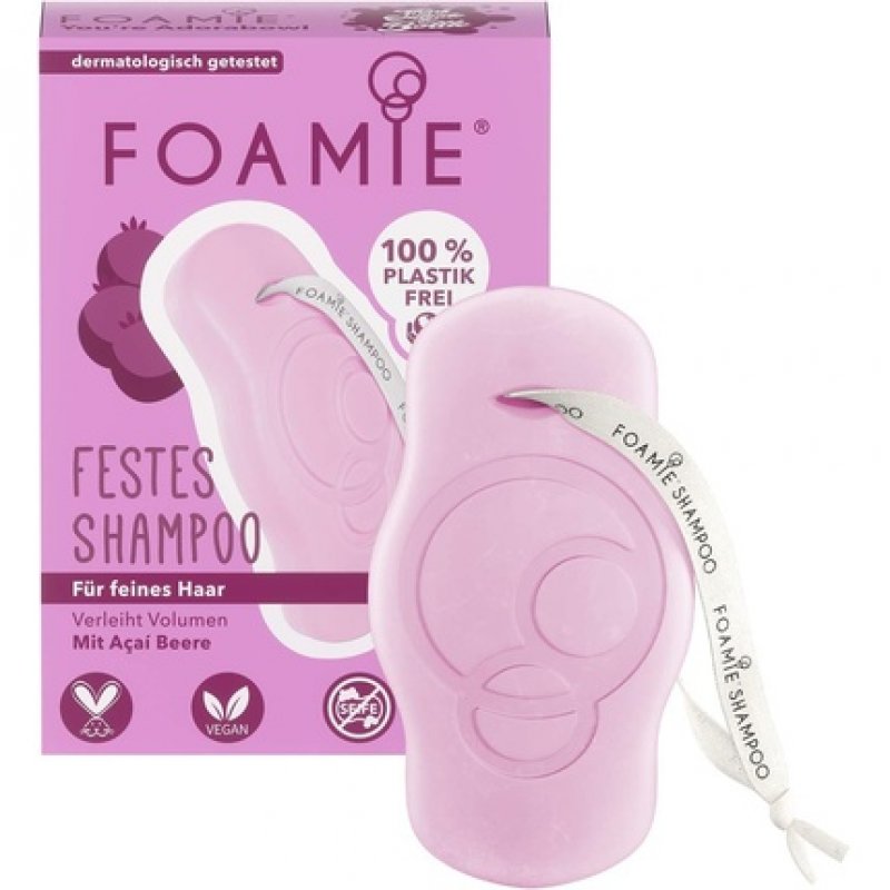 Foamie Solid Shampoo Fine Hair with Acai Berries and Almond Extract 80g