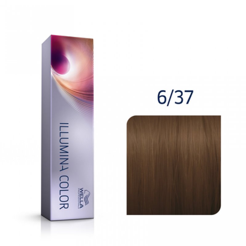 Wella Illumina Color 6/37 Dark Blonde Gold Brown Hair Dye 60ml