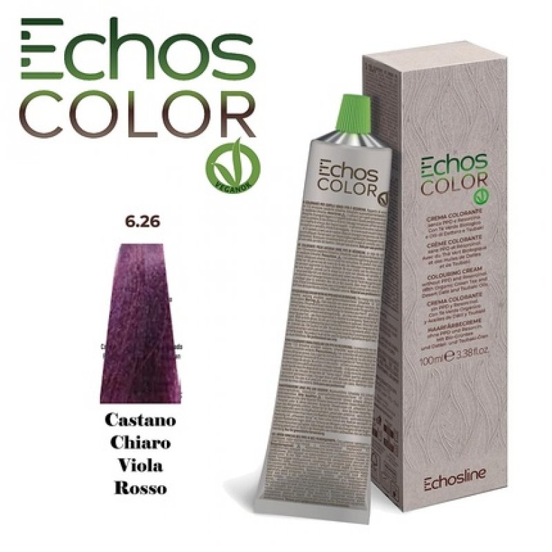 NEU Echos Color 6.26 Light Brown Violet Red Hair Color Cream Without PPD and Resorcin 100ml
