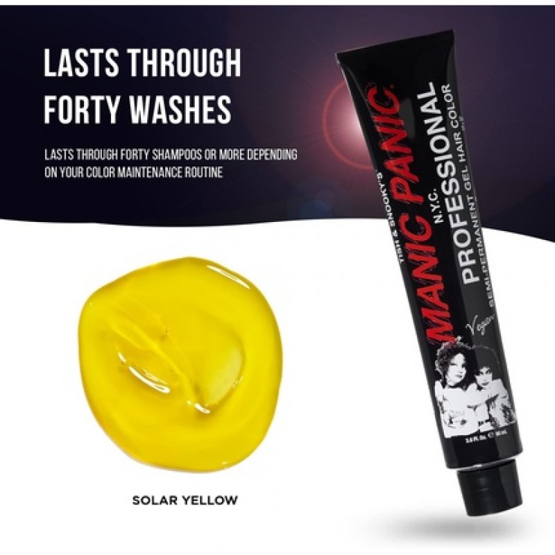 MANIC PANIC Vegan Semi-Permanent Solar Yellow Professional Hair Dye 90ml