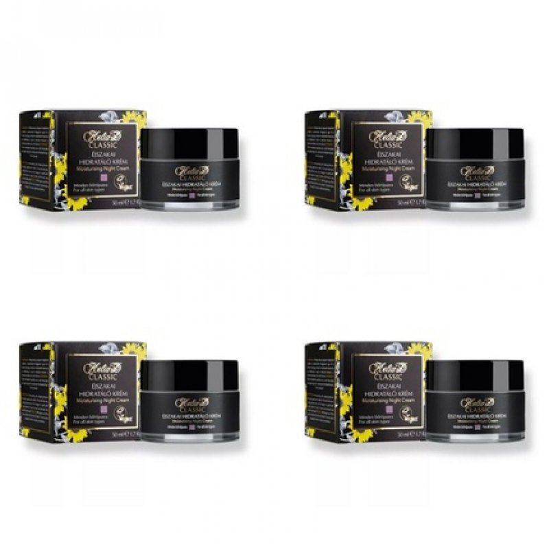 Helia-D Classic Moisturizing Night Face Cream for All Skin Types Vegan 50ml - Pack of 4