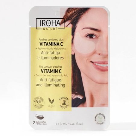 IROHA NATURE Eye Moisture Anti-Wrinkle Patches with Vitamin C, Cucumber, and Hyaluronic Acid