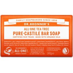 Dr Bronner's 3-in-1 Tea Tree Pure Castile Bar Soap 140g
