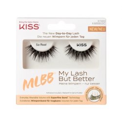 KISS My Lash But Better Collection So Real Natural Volume Fake Lashes with Flexi-Wisp Band and Adhesive - 1 Pair