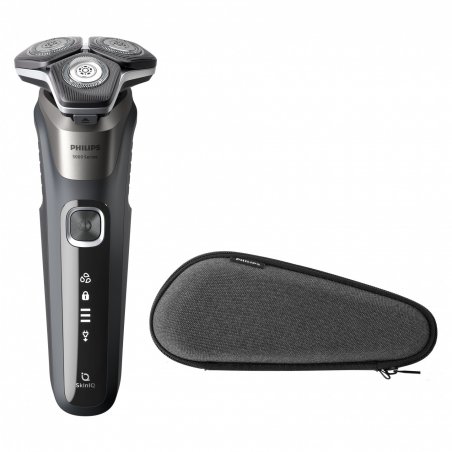 Philips SHAVER Series 5000 S5887/30 rasoir pour homme Rasoir rotatif Tondeuse Noir, Gris