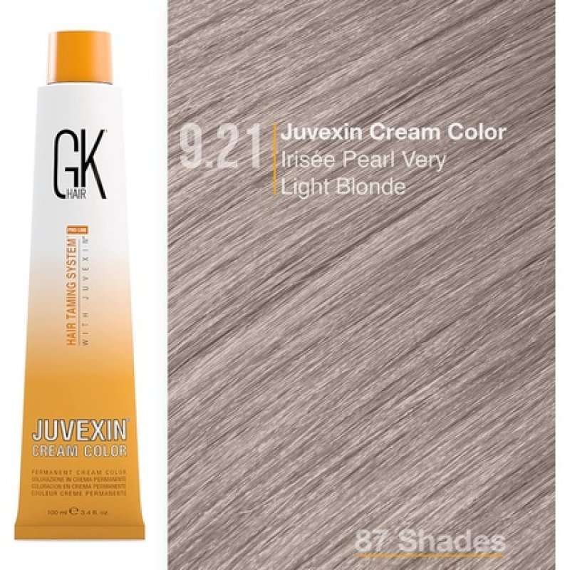 GK HAIR Global Keratin Professional Hair Color Cream Tube 3.4 Fl Oz/100ml 9.21 Irisee Very Light Blonde