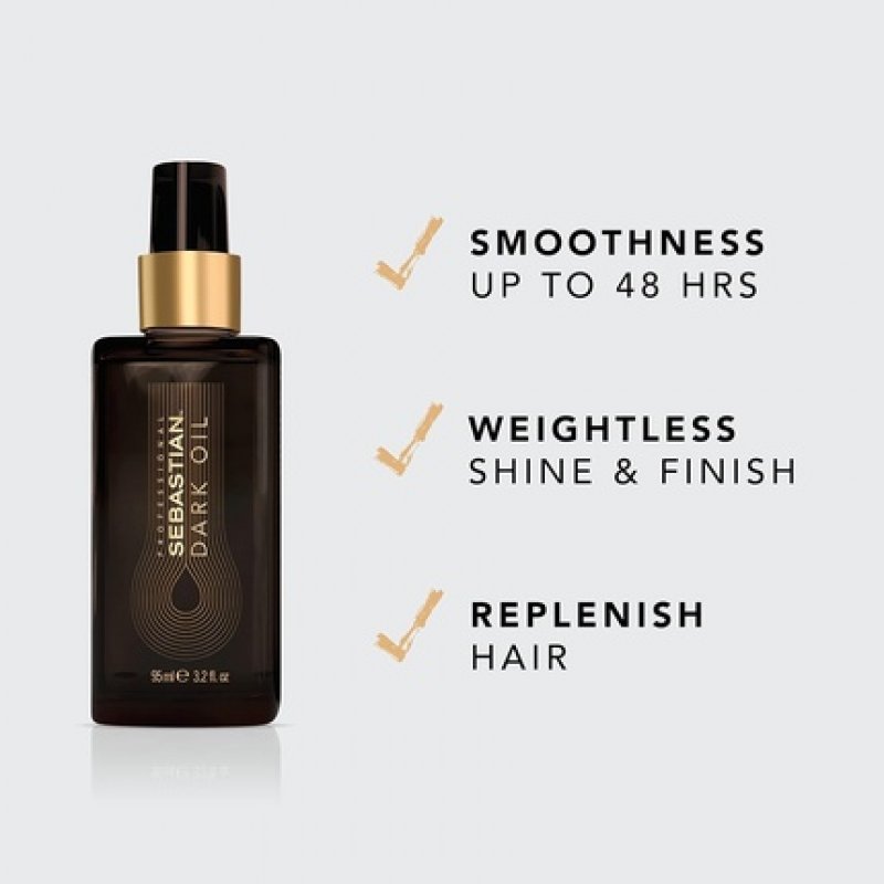 Sebastian Professional Dark Oil Hair Styling Oil Up to 48hrs Smoothness Lightweight For All Hair Types