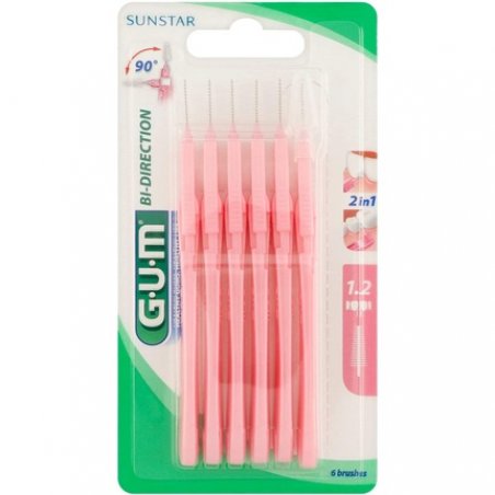 Sunstar GUM Bi-Directional Interdental Brushes 1.2mm 6 Count