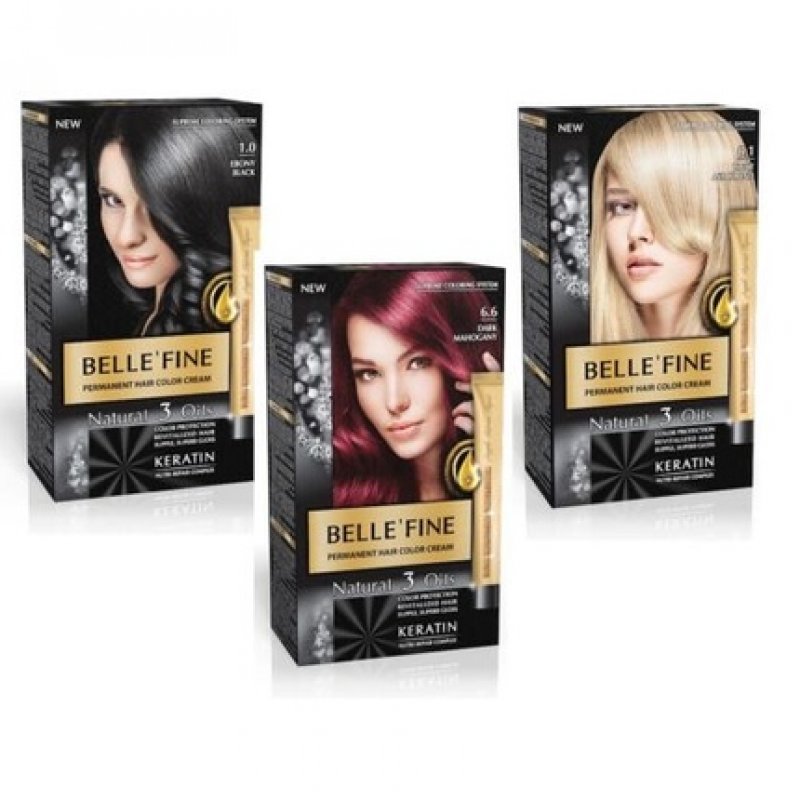 Belle' Fine Permanent Hair Color Cream 100ml Keratin 3 Oils - Various Shades