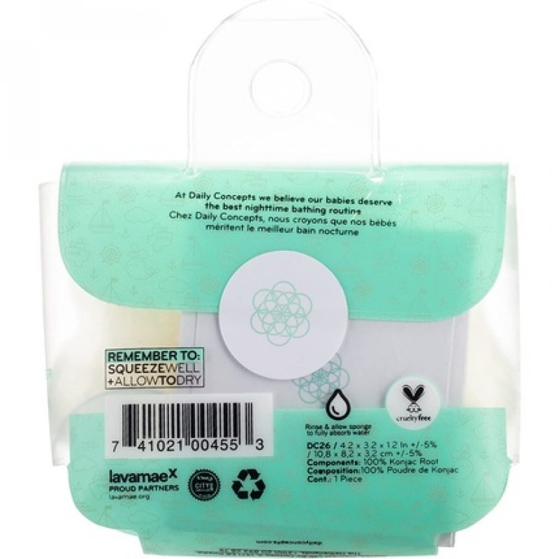 Daily Concepts Daily Baby Fish Konjac Sponge Pure for Cleaning and Cleansing Your Baby's Skin 23g