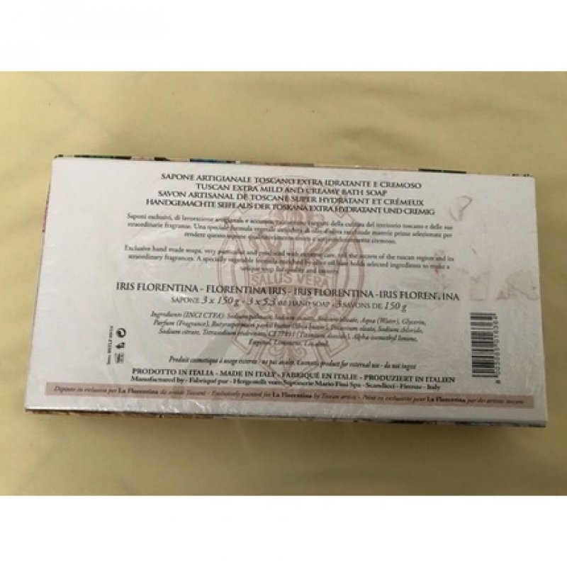 Artigianale Fiorentina Iris Handmade Florentine Soap Scented Italy 3 x 5.3 oz - Pack of 3
