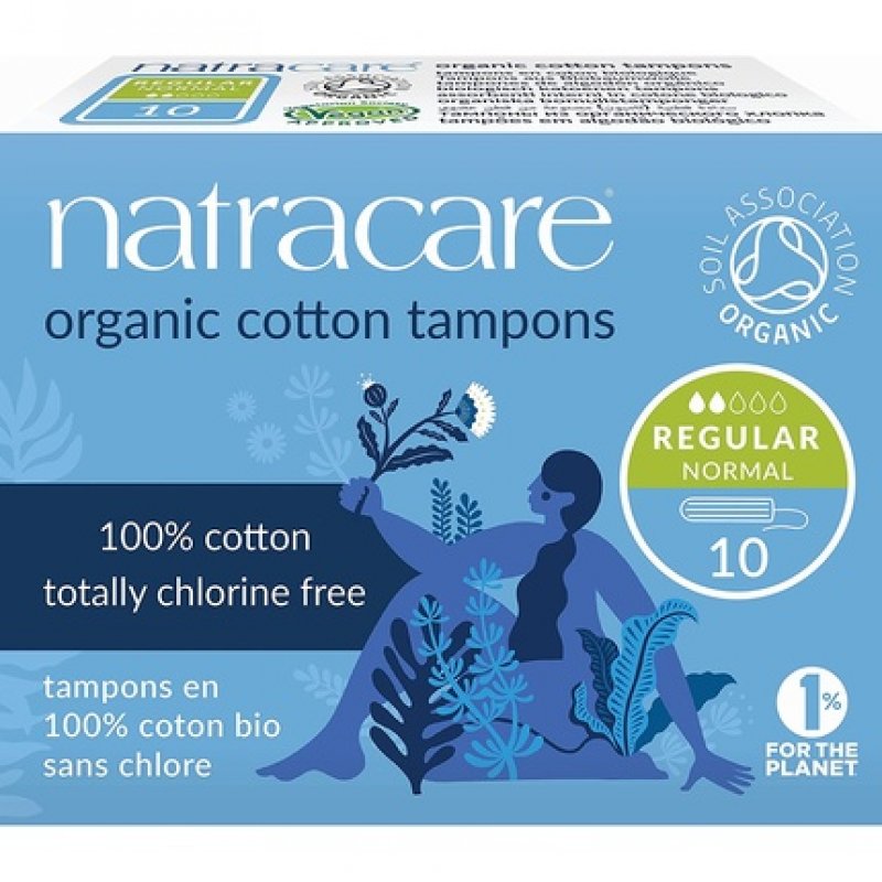 Natracare Organic Cotton Non-Applicator Tampons Regular 10 Pack