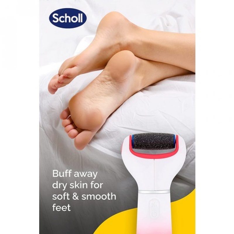 Scholl Velvet Smooth Electronic Foot File Pink Peach 1 Count