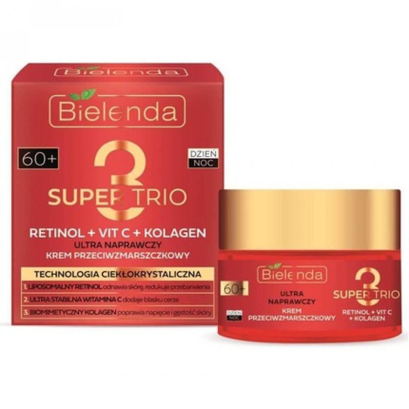 Bielenda Super Trio Retinol Vitamin C Collagen Ultra Repairing Anti-Wrinkle 60 Cream 50ml