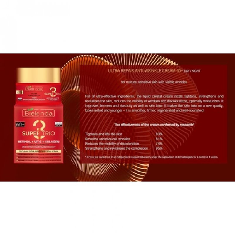 Bielenda Super Trio Retinol Vitamin C Collagen Ultra Repairing Anti-Wrinkle 60 Cream 50ml