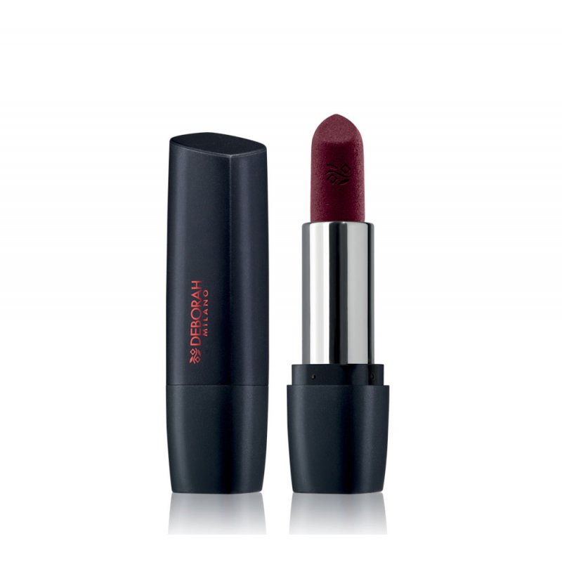 Deborah Milano Red Mat Matte Lipstick with Collagen and Hyaluronic Acid 35 Wine Nourishing and Softening Effect Intense