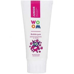 WOOM Junior Bubble Gum Toothpaste 50ml Helps Prevent Cavities and Strengthen Tooth Enamel