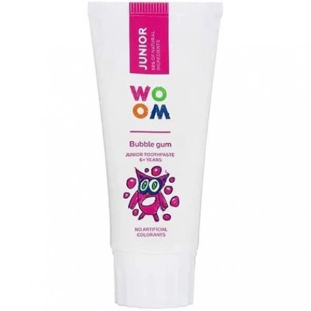 WOOM Junior Bubble Gum Toothpaste 50ml Helps Prevent Cavities and Strengthen Tooth Enamel