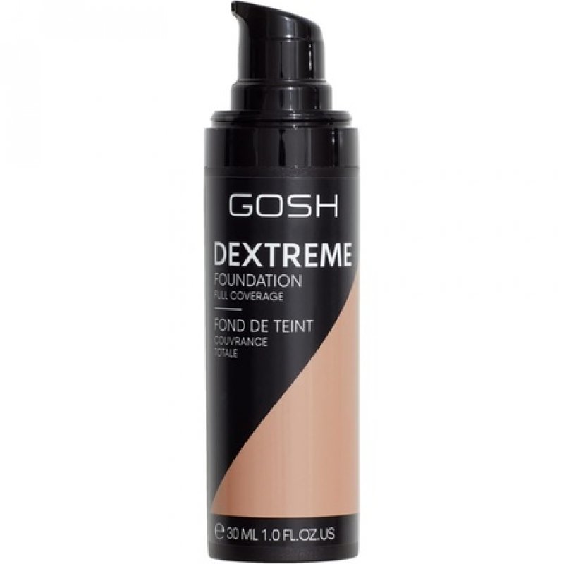 GOSH Dextreme Full Coverage Foundation 30ml - Liquid Moisturizing Makeup for Flawless Complexion - Vegan High Coverage