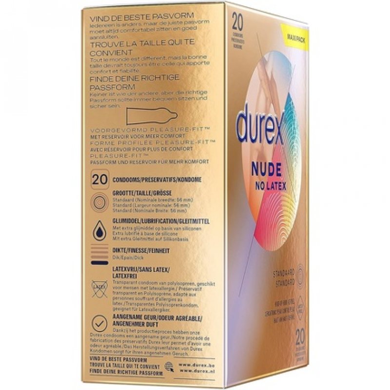 Durex Condoms Transparent One Size 20 Count