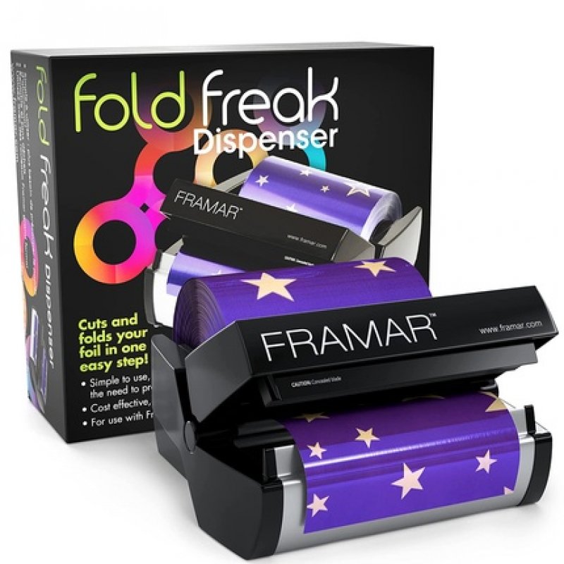 FRAMAR Rosé All Day Embossed Roll Aluminum Foil for Hair Highlighting Medium 320ft with Fold Freak Foil Dispenser