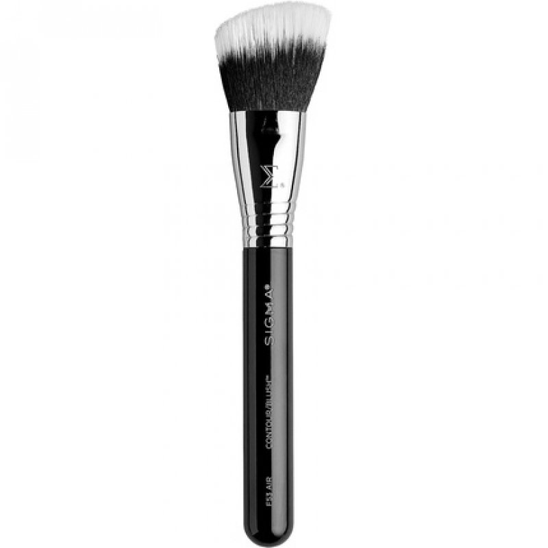 Sigma Beauty F53 Air Contour/Blush Makeup and Skincare Brush - Duo Fiber Softly Angled Kabuki Brush - Vegan,