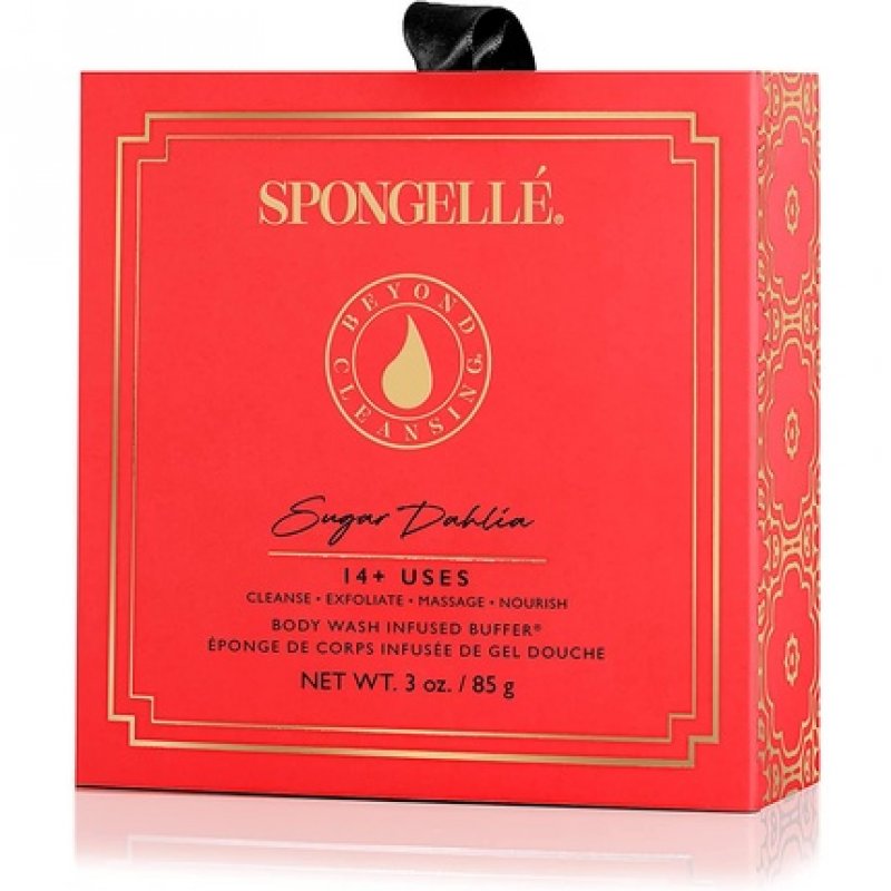 Spongellé Boxed Flower Shower Gel Infused Body Buffer Sugar Dahlia