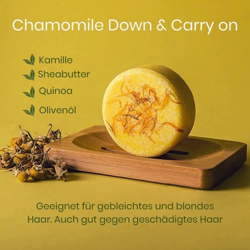 Vegan Shampoo Bar Chamomile Down & Carry On 70g