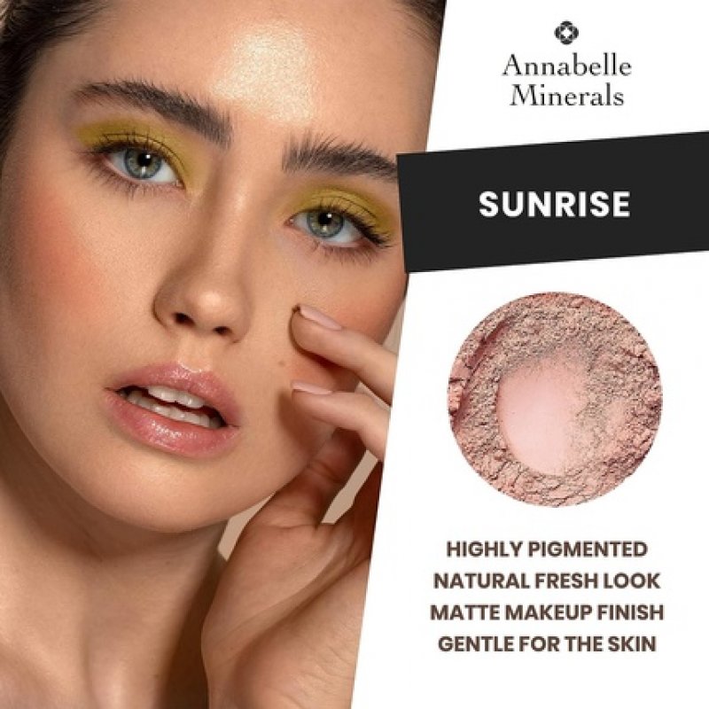 Annabelle Minerals Natural Mineral Powder Blush Matte Makeup Finish Satin Sunrise 4g