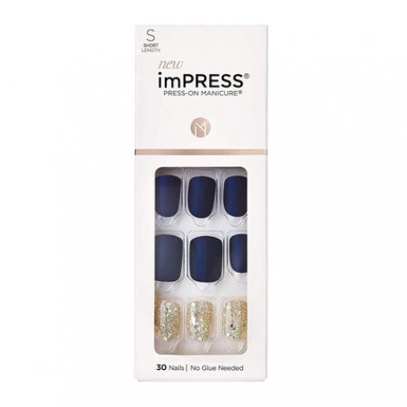 KISS imPRESS Press On Manicure Wannabe Star Short Square with PureFit Technology - 30 Fake Nails