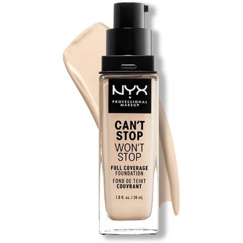 NYX Professional Makeup Can't Stop Won't Stop Full Coverage Foundation Vegan Formula Matte Finish Pale 01