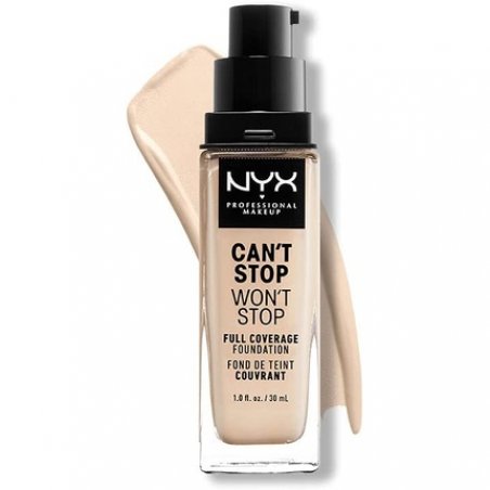 NYX Professional Makeup Can't Stop Won't Stop Full Coverage Foundation Vegan Formula Matte Finish Pale 01