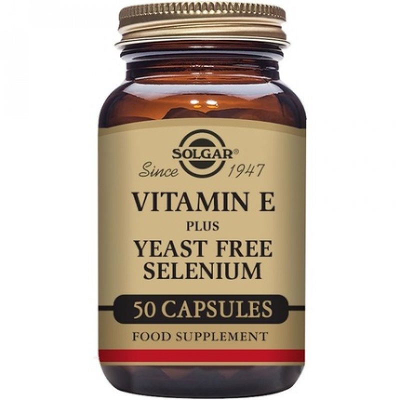 Solgar Vitamin E with Yeast Free Selenium Supports Immune System and Metabolism Vegetable Capsules