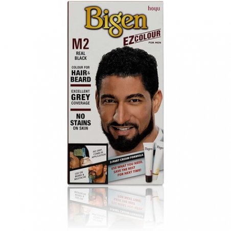 Bigen EZ Color for Men Permanent Hair and Beard Color M2 Real Black