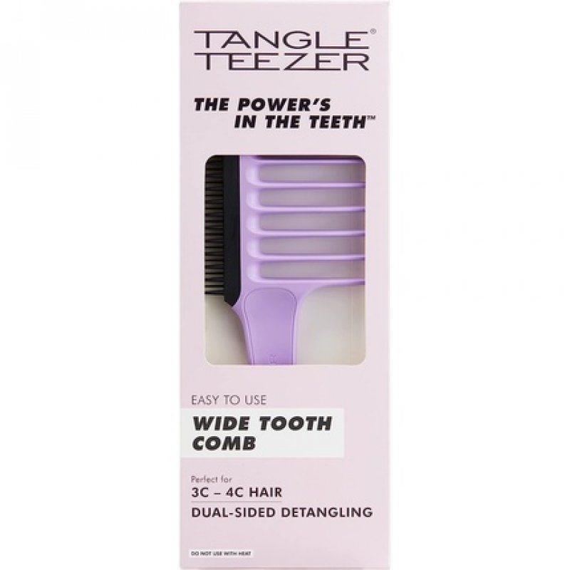 Tangle Teezer Wide Tooth Comb for 3C to 4C Hair Lilac and Black